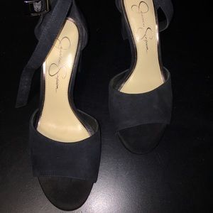 Jessica Simpson Black Suede Chunky Heel
